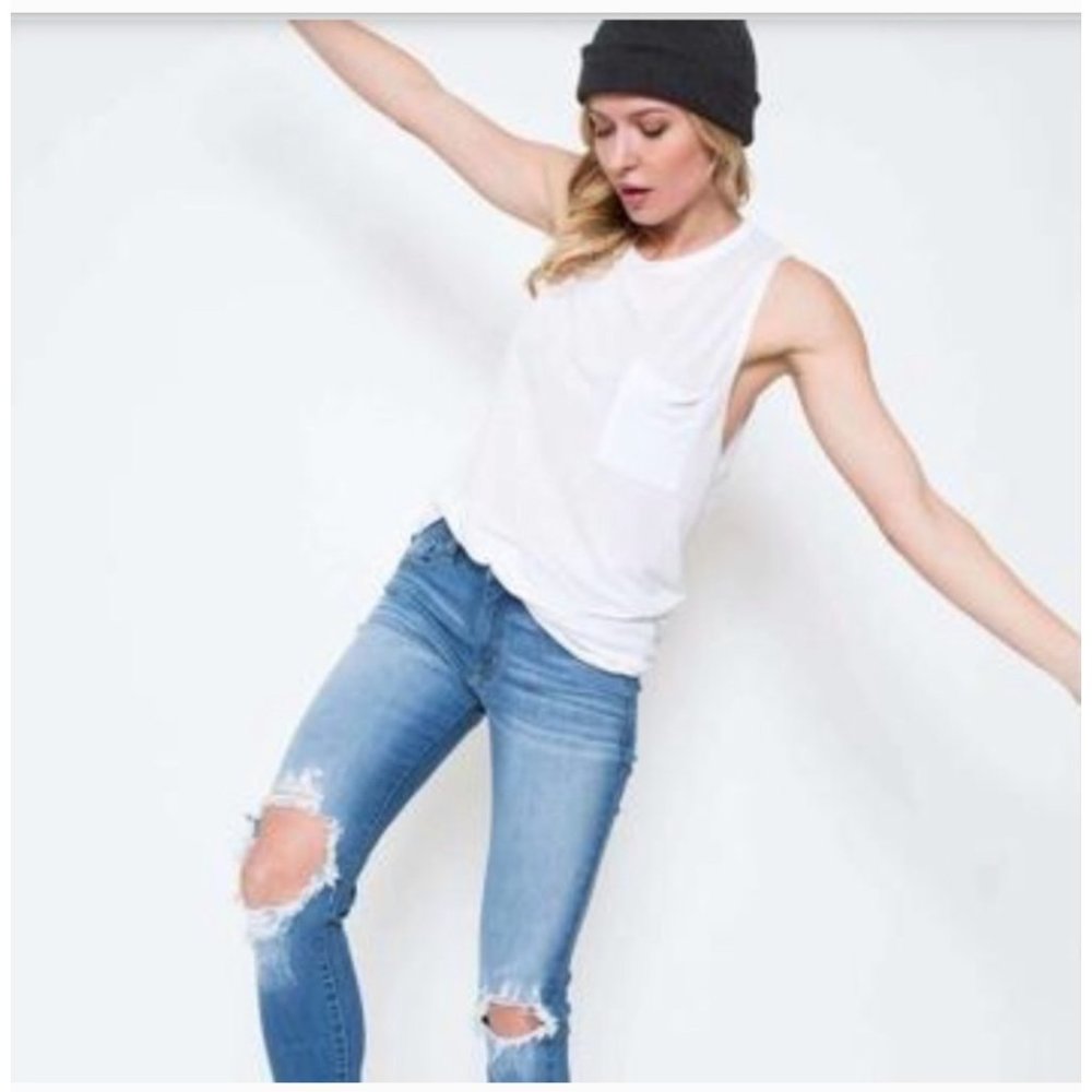KanCan Jeans Morgan-Savina Mid-Rise Distress Jeans